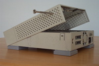 SUN411 - Half-opened, side view with opening hole marked